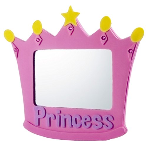 EMILYSTORES EVA Unbreakable Size 5 Inch Pink Princess Mirror For Child Kids