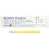 Dynarex Biopsy Punch 2.0mm, Sterile Single Use, 25 Dermal Punches | Seamless Stainless Steel Blade, Ribbed Handle for Control, No Natural Rubber Latex, DEHP Free,