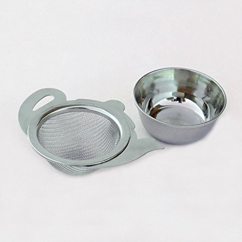 HealthAndYoga(TM) Stainless Steel Tea Strainer with a Utility Cup | Elegant Kettle design