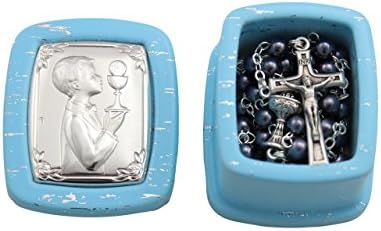 Christian Living First Communion 5mm Bead Rosary with Rosary Blue Box - Boy