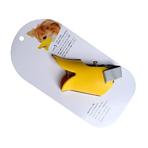 Legendog Dog Muzzle, Anti Bite Duck Mouth Shape Dog Mouth Covers Anti-Called Muzzle Masks Pet Mouth Set Bite-Proof Silicone Material (Orange,S)