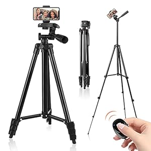 60″ Phone Tripod, UEGOGO Tripod for iPhone with Remote Shutter and Universal Clip, Compatible with iPhone/Android/Sport Camera Perfect for Video Recording/Selfies/Live Stream/Vlogging