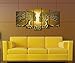Wieco Art Brown Human Tree Abstract Oil Paintings on Canvas Wall Art Ready to Hang for Living Room Bedroom Home Decorations Modern 5 Piece 100% Hand Painted Stretched and Framed Contemporary Artwork