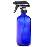 16oz Empty Cobalt Blue Glass Spray Bottles w/Labels
