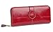 Yafeige Women's RFID Blocking Luxury Large Capacity Bifold Genuine Leather Clutch Wallet with ID Window(Red)