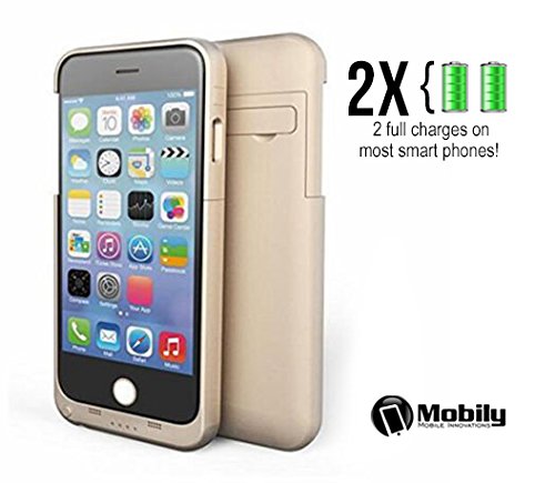 iPhone 6 Battery Case, ChargeUpÂ® iBoost6. Double Your Battery Life! Ultra Thin Charger Case. (Gold)