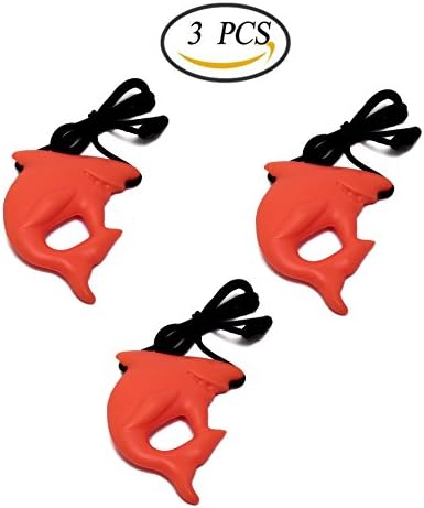 Bluexury 3 Pack Shark Chewy Necklace Set Silicone Teething Necklace Baby Chew Pendant Necklace for Nursing Mom and Autism and Oral Motor Special Needs Kids (Red)