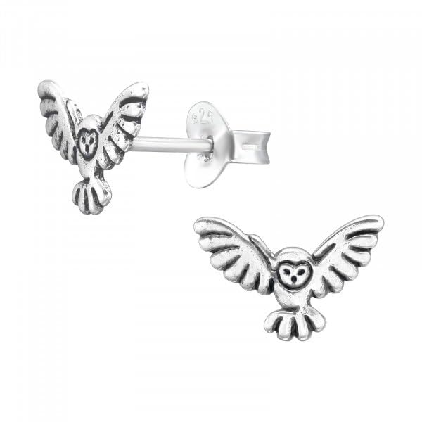 Tiny Owl Stud Earrings .925 Sterling Silver