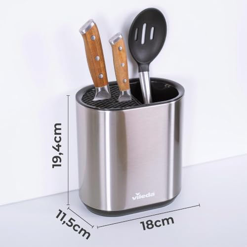 Organizador de cocina de acero inoxidable – Recipiente para guardar utensilios de cocina – Utensilios de cocina Soporte – Soporte para utensilios de cocina – Soporte para cucharas de cocina
