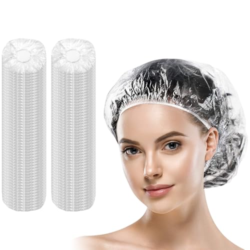 AOOWU 100PCS Shower Caps for Women Disposable, Waterproof Clear… at Amazon