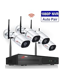 [Expandable 8CH] Wireless Security Camera System, ANRAN 8CH 1080P Wireless Security CCTV Surveillance Systems 4Pcs 1.3MP WIFI Indoor Outdoor IP Cameras Night Vision Wireless NVR System (No Hard Drive)