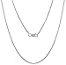 925 Sterling Silver Nickel-Free 1.2mm Box Chain Necklace, 22 inches - Made in Italy + Cleaning Cloth