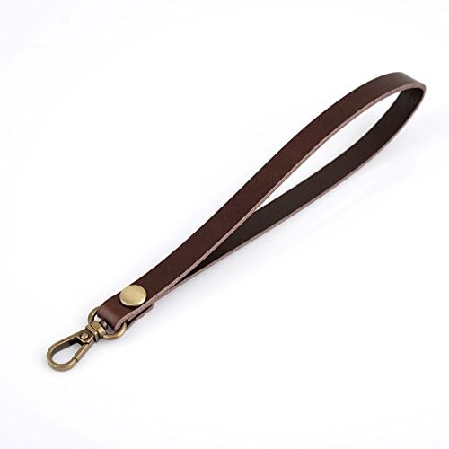 Richbud Vegetable Leather Wrist Hand Strap Swivel Trigger Clip Snap Lobster Claw Clasp Handmade Lanyard 10-10 Bronze (Dark Brown)