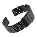 Beauty7 Black 24mm Stainless Steel Link Wrist Watch Band Bracelet Strap Replacement Double Locking Clasp