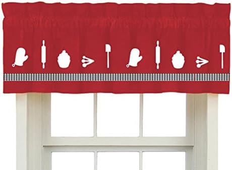 Baking Cooking Cupcake Rolling Pin Oven Mitt Window Valance/Window Treatment - In Your Choice of Colors - Custom Made