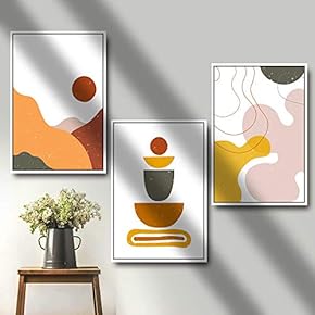 3 Piece Framed Canvas Wall Art for Living Room, Bedroom Abstract Style Canvas Prints for Modern Home Decoration Ready to Hang - 16"x24"x3 Panels