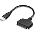 7xinbox USB 3.0 SATA III Hard Drive Adapter Cable SATA to USB 3.0 Adapter Cable for 2.5 Inch SSD & HDD Support UASP, 2.5 inch/1.8 inch SATA/SATA2.0/SATA3.0 Hard Disk