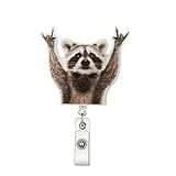 Funny Raccoon Badge Reel Retractable Acrylic