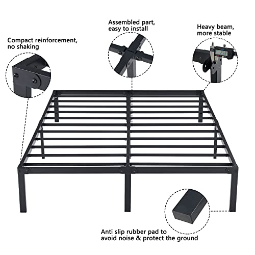 zizin Bed Frame Platform Base 14 Inch with Storage/Heavy Duty Metal