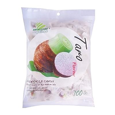 Haoliyuan Taro Flavor Sweet Soft Chewy Milk Candy, 100 Pieces (13.4 oz)