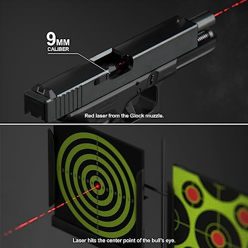 Feyachi Bore Sight 9mm Red Laser Zeroing Boresighter with 3 Sets of