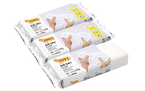 Jovi - Air Dry Modeling Clay, Set of 3 Units, 1.1lb Each, Total of 3.3lb, No Oven Needed, White Color, Pottery Clay for Arts and Crafts Projects (P85/3)
