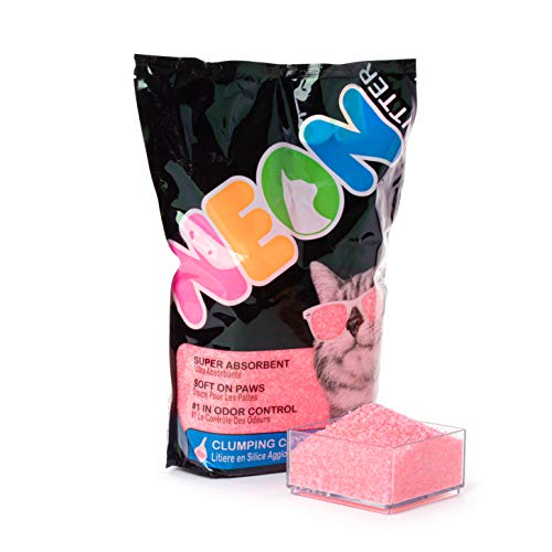 NEON Clumping Silica Gel Cat Litter, 4 lb, Pink Pricepulse