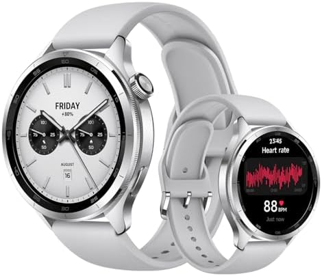 Watch S4 Smartwatch, Fitness Tracker, 1.43 AMOLED, 15 días de duración de la batería, Llamadas Bluetooth, 150+ Modos de Deporte, GPS de Doble Banda, NFC,Androi & iOS, Plata