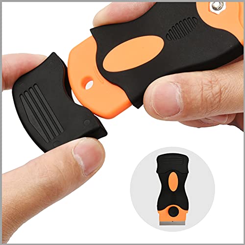 Schaber Ceranfeld, 2 Stücke orangefarben Ceranfeld Kratzer mit 32 Stücke Ersatzklingen für Küche und Glaskeramik