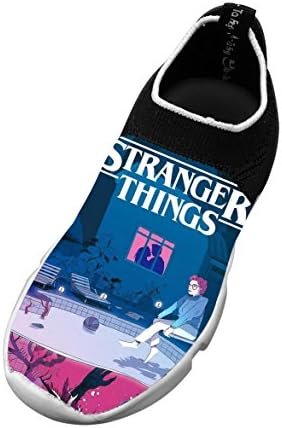 Stranger_Things Pattern Various Customized Basketball Fly Knit Running Breathable Fashion Boy Shoes 1 D(M) US Big kid White