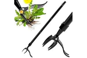 ZONMTREO Detachable Stand Up Weed Puller Tool with Long Handle, Dandelion Weed Puller Tool Stand Up Heavy Duty, Garden Weed Remover Tool Long Handle, Weeding Tools Gardening Long Handle (stainless steel) 44in