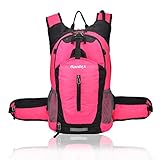 BONLEX Cycling Hydration Pack Biking Backpack 20L Multi-Function Riding Backpack with Insulation Compartment,3L Water Bladder Available,Lightweight Daypack Hiking Backpack (Pink)