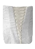 Laceeis Wedding Gown Replace Zipper Adjust Fit Corset Back Kit Lace-Up Satin Light Ivory 12