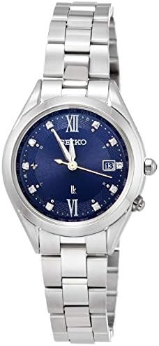 Seiko SSQV071 LUKIA Solar Radio, Eternal Blue Limited Edition, Titanium, Diamond Inlaid Dial, Sapphire Glass, Women’s Silver