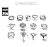 LJZspangle 13 Pcs Vintage Women Mid Ring Set Flower Love Heart Rhinestone Joint Knuckle Nail Midi Ring Set