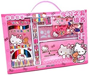 Kid Girl Hello kitty Stationery Boy Spiderman Mickey mouse Pencil Ruler Pen Case School (Hello kitty)