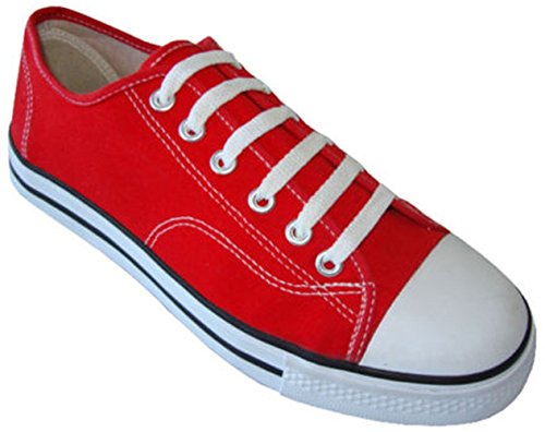 G4U-E3B27M Men&rsquo;s Canvas Sneakers Classic Lace Up Oxfords Students Fashion Shoes, Black, Red, Navy, White, Grey