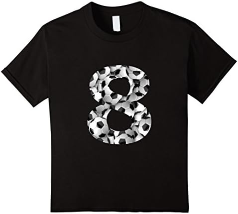Kids Soccer Eighth Birthday T Shirt 10 Black