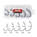 RUNCL Fishing Hooks, Circle Hooks High Carbon Steel, EWG Worm Hooks in 5 Different Sizes with Tackle Box for Saltwater & Freshwater Fishing (Pack of 50)