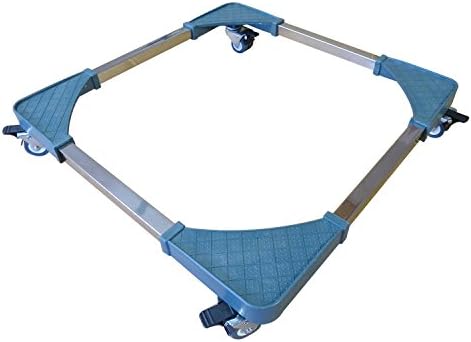 Portable Washing Machine and Appliance Dolly or Mini Mobile Base - Adjustable Width with Locking Double-Wheel Casters