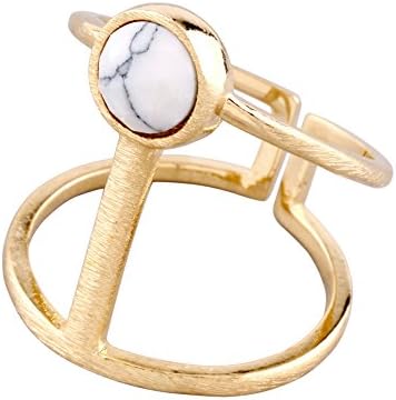 Anarchy Street Women Marble Button Ring - White-Tone