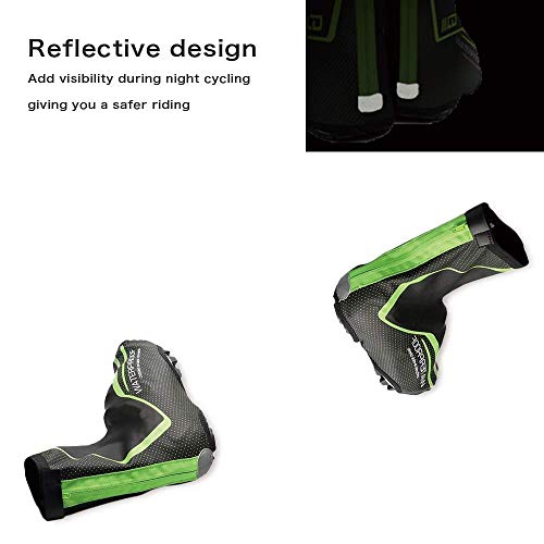 Men's Cycling Shoes Covers,Winter Lightweight Waterproof Windproof Warmer Mountain Road Bike Cover Shoes for Outdoor Sports (Green, L)