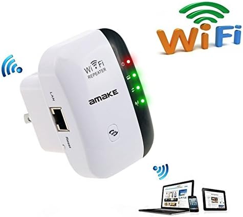 WiFi Range Extender,AMAKE 300Mbps Wireless-N Repeater 2.4G High Speed Signal Booster Access Point Amplifier Network Adapter Repeater/AP Modes(802.11 b/g/n,Built-in Antenna, LAN Port,US Plug)