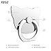 PZOZ Cell Phone Finger Ring Movie Grip Universal Smartphone Dock Car Mount/Sticky Stand/Holder/Kickstand for iPhone 7 6 Plus--Cat (Metal Silver)
