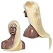 Blonde 360 Lace Frontal Wig Straight Human Hair Wig 613 Pre Plucked for Black Women 150% Density Glueless Brazilian Virgin Remy Wig Blonde 360 Frontal Lace Wig for High Ponytail and Bun Lace Front Wig