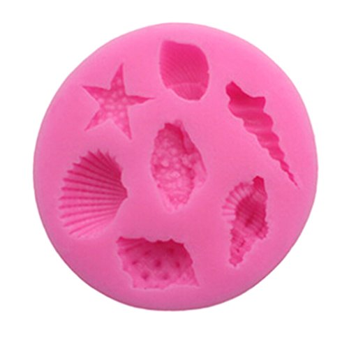 Chige Candy Mold, Silicone Baking Trays - Food Grade & BPA Free - Not Sticky Cake Decoration Mould For Mousse,Chocolate Brownie,Jelly,Ice Cream,Chiffon,Cheesecake,Fondant (Conch Shells)