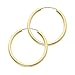 14k Yellow Gold 2mm Thickness Endless Hoop Earrings - 9 Different Size Available