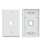 Ethernet Wall Plate, GearIT 1 Port Cat6 RJ45 Wall Plate Keystone Jack, White