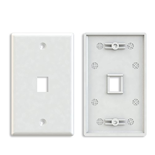 Ethernet Wall Plate, GearIT 1 Port Cat6 RJ45 Wall Plate Keystone Jack, White