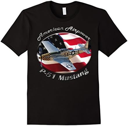 Mens P-51 Mustang American Airpower T-Shirt 3XL Black